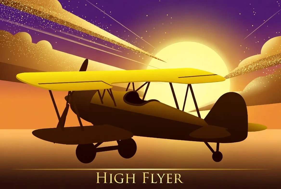 Panel riwayat pengali High Flyer yang sering disalahartikan sebagai pola